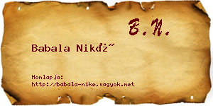 Babala Niké névjegykártya